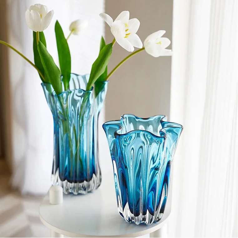 Glass Vase Elegant Wave