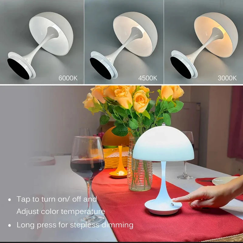 Lampada da tavolo senza cavo MushroomLight