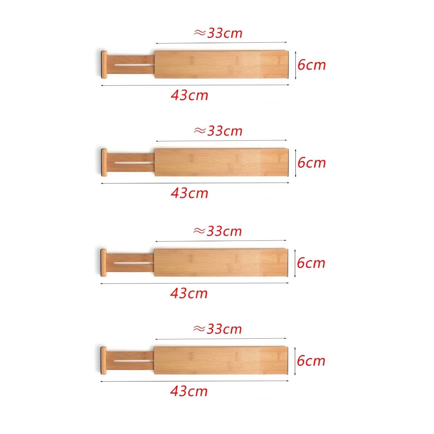 Separatore per cassetti estraibile Collezione Bambù