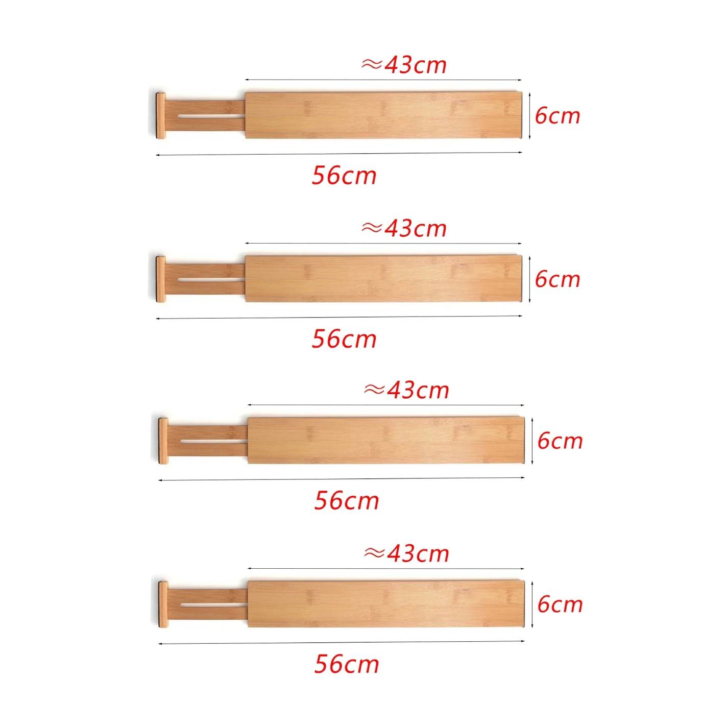 Separatore per cassetti estraibile Collezione Bambù