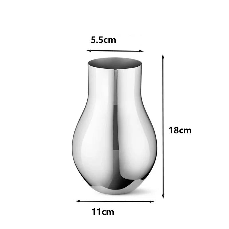 Design Vase aus Edelstahl Arla