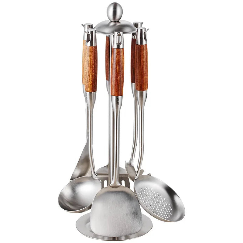 Set di utensili da cucina con supporto EleganzChef – 7 pezzi