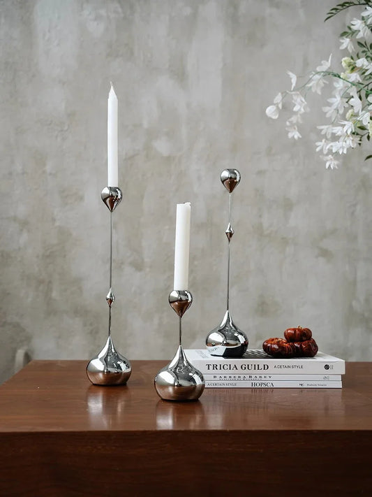 Candle holder made of stainless steel Noor