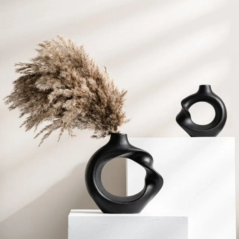 Vase décoratif Twist en céramique