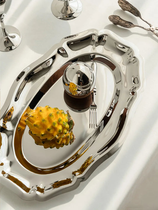 Edelstahl Serviertablett Vintae