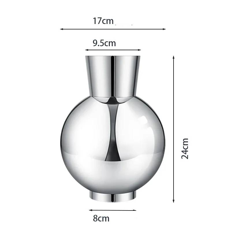Design vase made of stainless steel Lunea