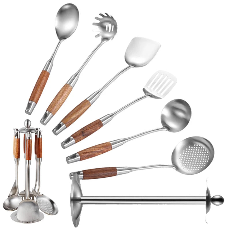 Set di utensili da cucina con supporto EleganzChef – 7 pezzi