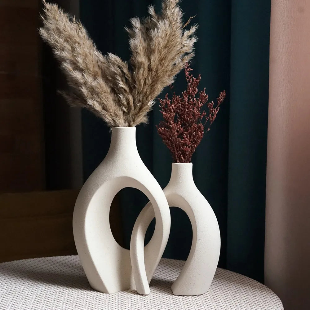 Vase décorative en céramique double