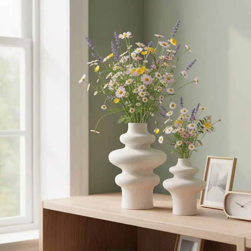 Sculptural Ceramic Vases Harmony Set of 2