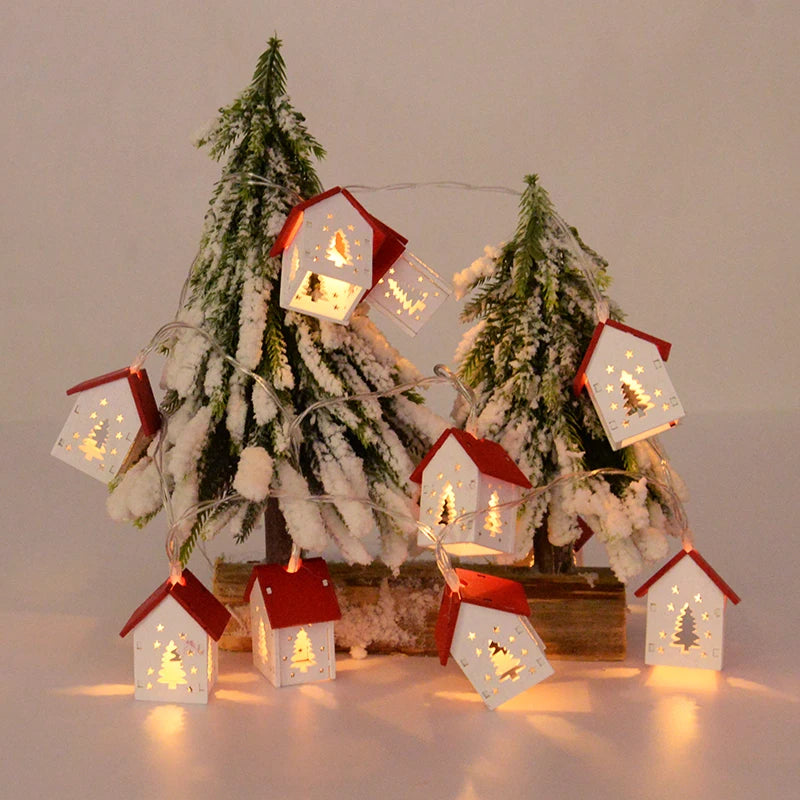 Festliche Weihnachts-Häuschen-Lichterkette