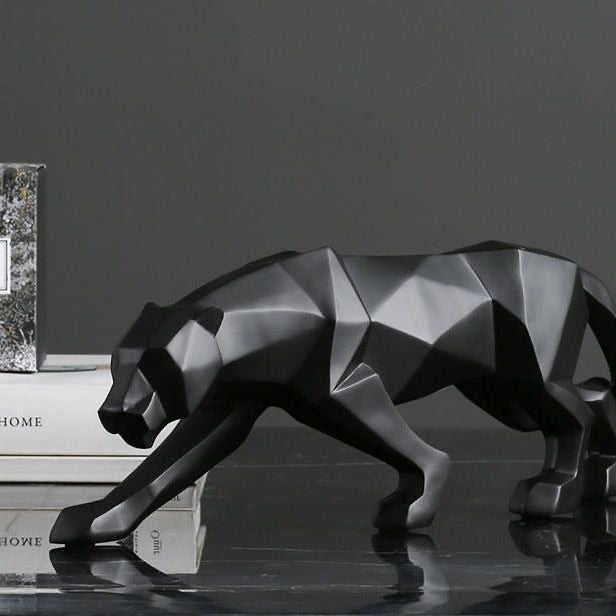 Geometric Panther Sculpture