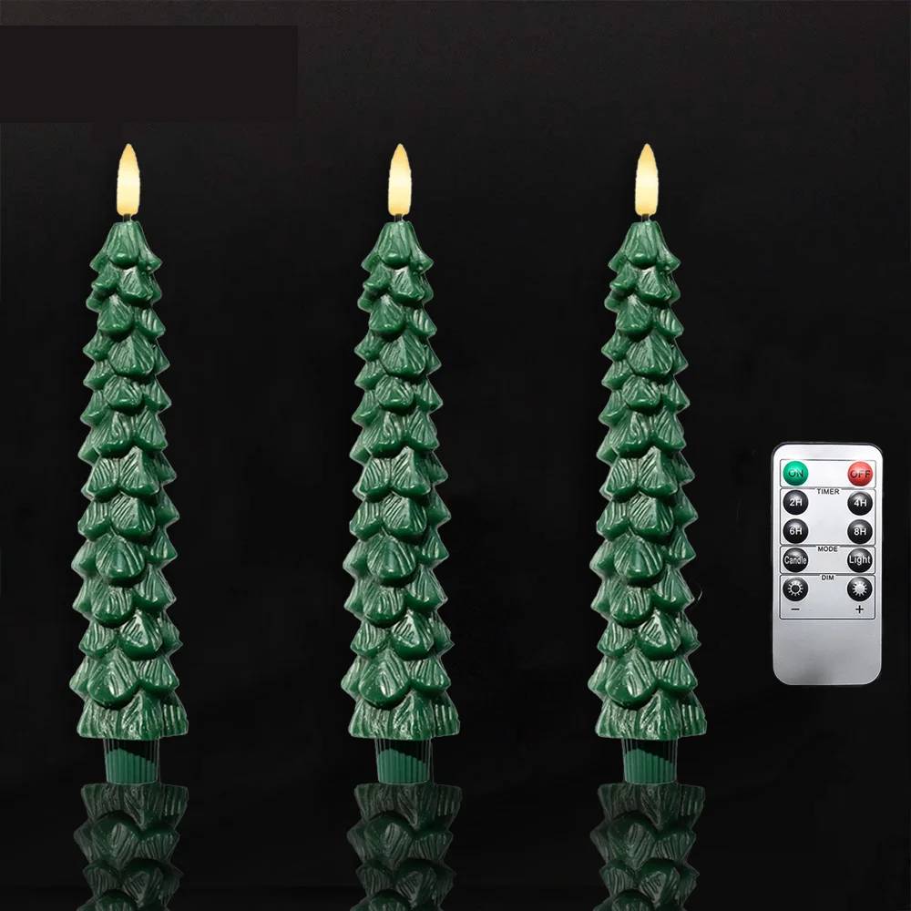 LED Weihnachtskerzen im Tannenbaum-Design