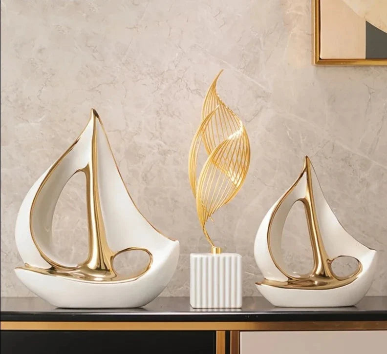 Decorative sailboat sculpture