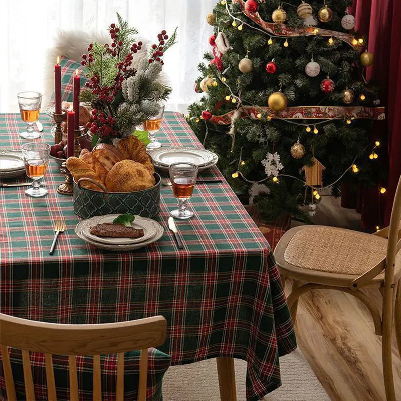 Gestreifte Weihnachts-Tischdecke