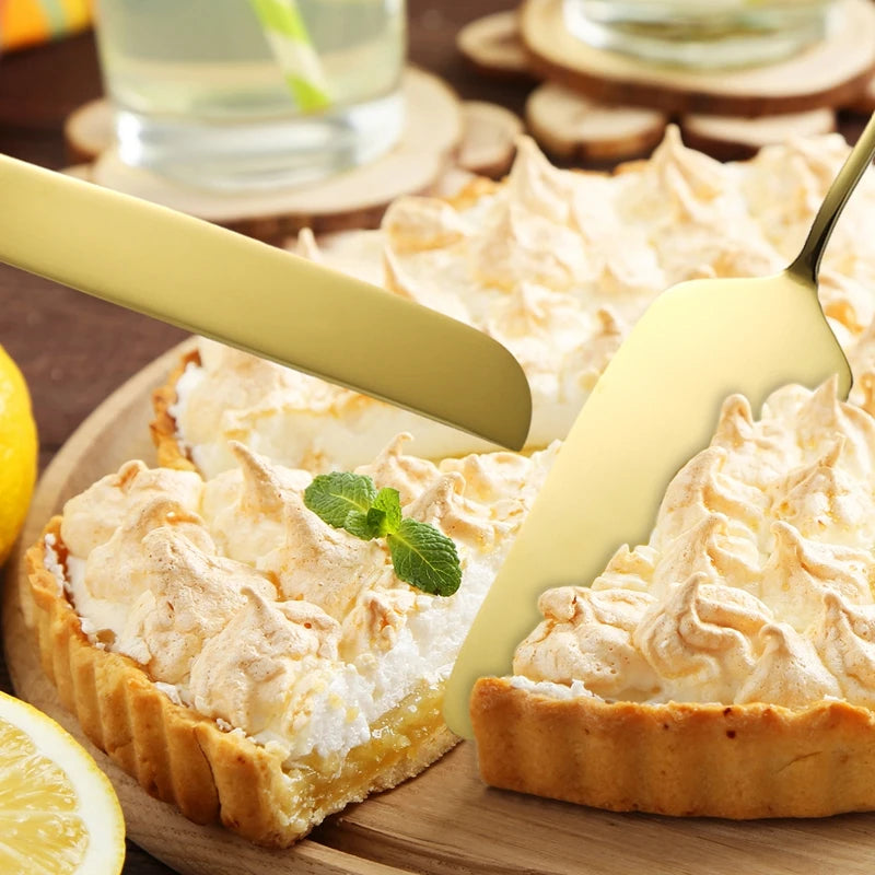 Edelstahl Torten- und Kuchenspatel-Set - 2 Teile