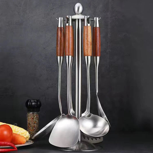 Set di utensili da cucina con supporto EleganzChef – 7 pezzi