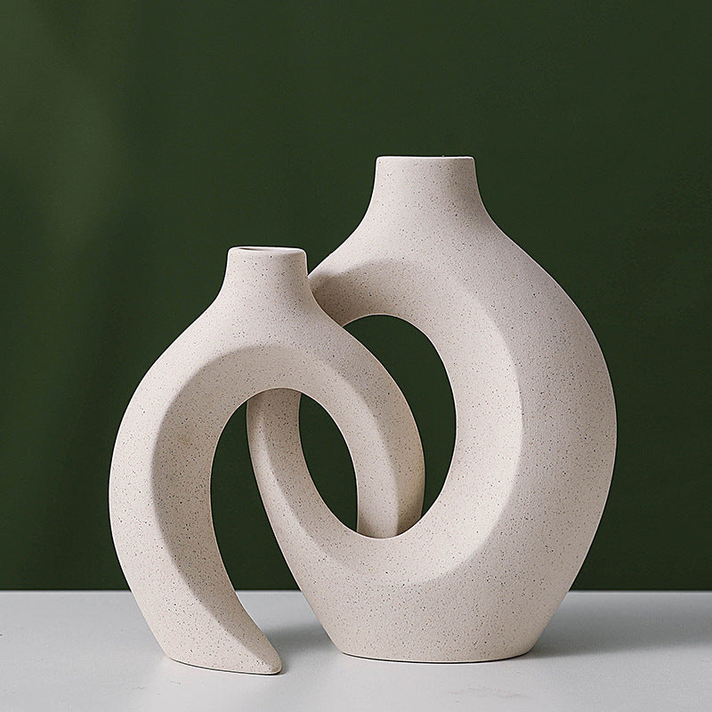 Vase décorative en céramique double