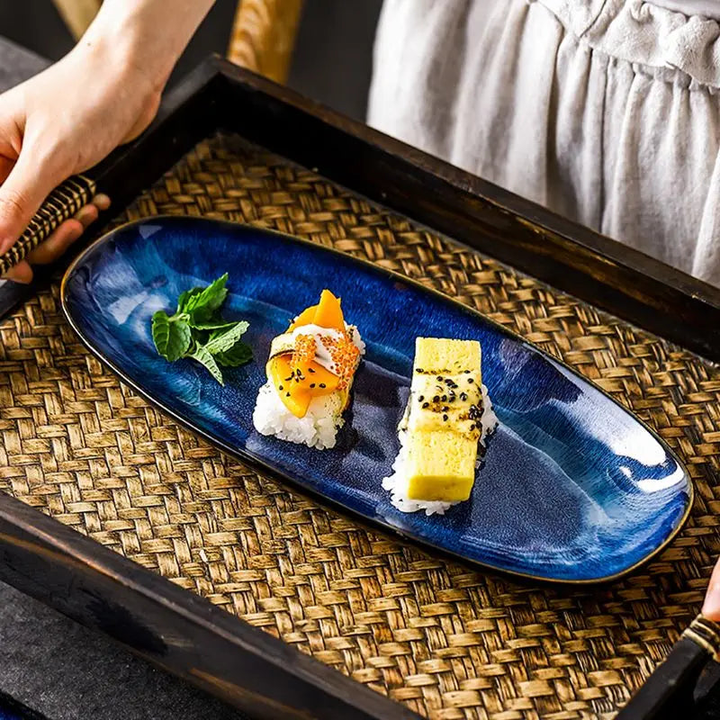 Ceramic serving plates Ocean – 2-piece