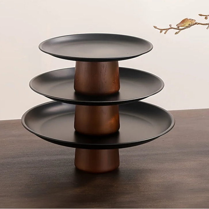 Serving platters set made of acacia wood – 3-piece