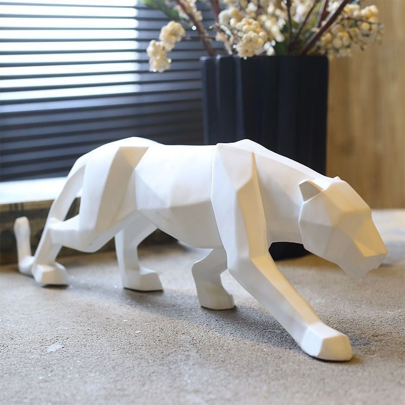 Geometric Panther Sculpture