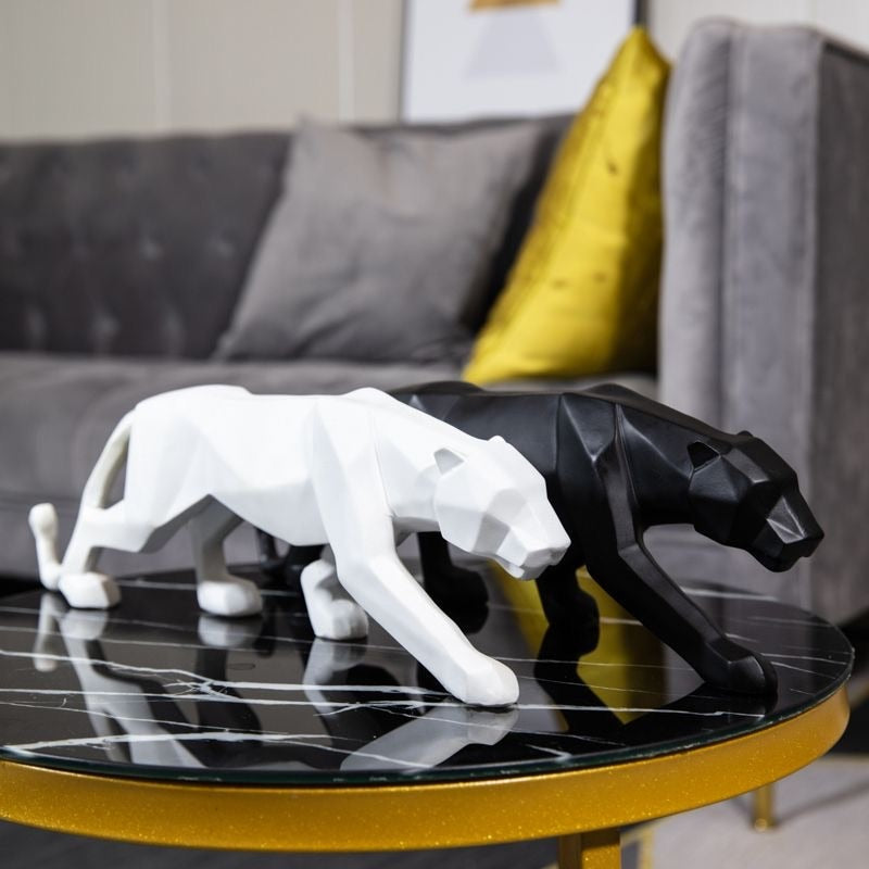 Geometric Panther Sculpture
