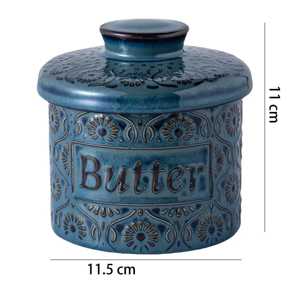 Französische Butterdose Keramik Vintage