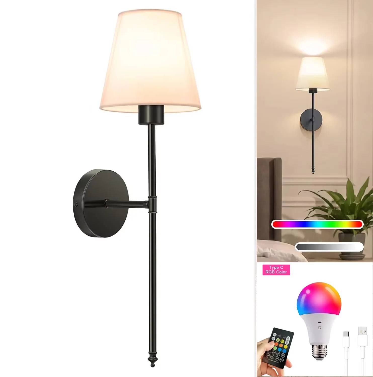 Kabellose Wandlampe ohne Bohren Luma