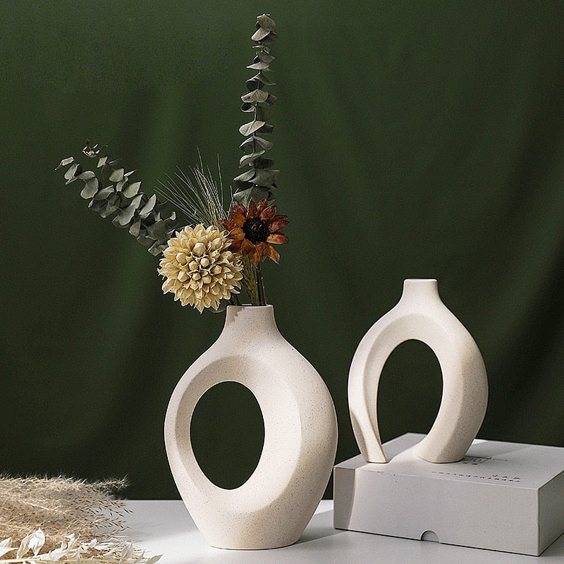 Vase décorative en céramique double