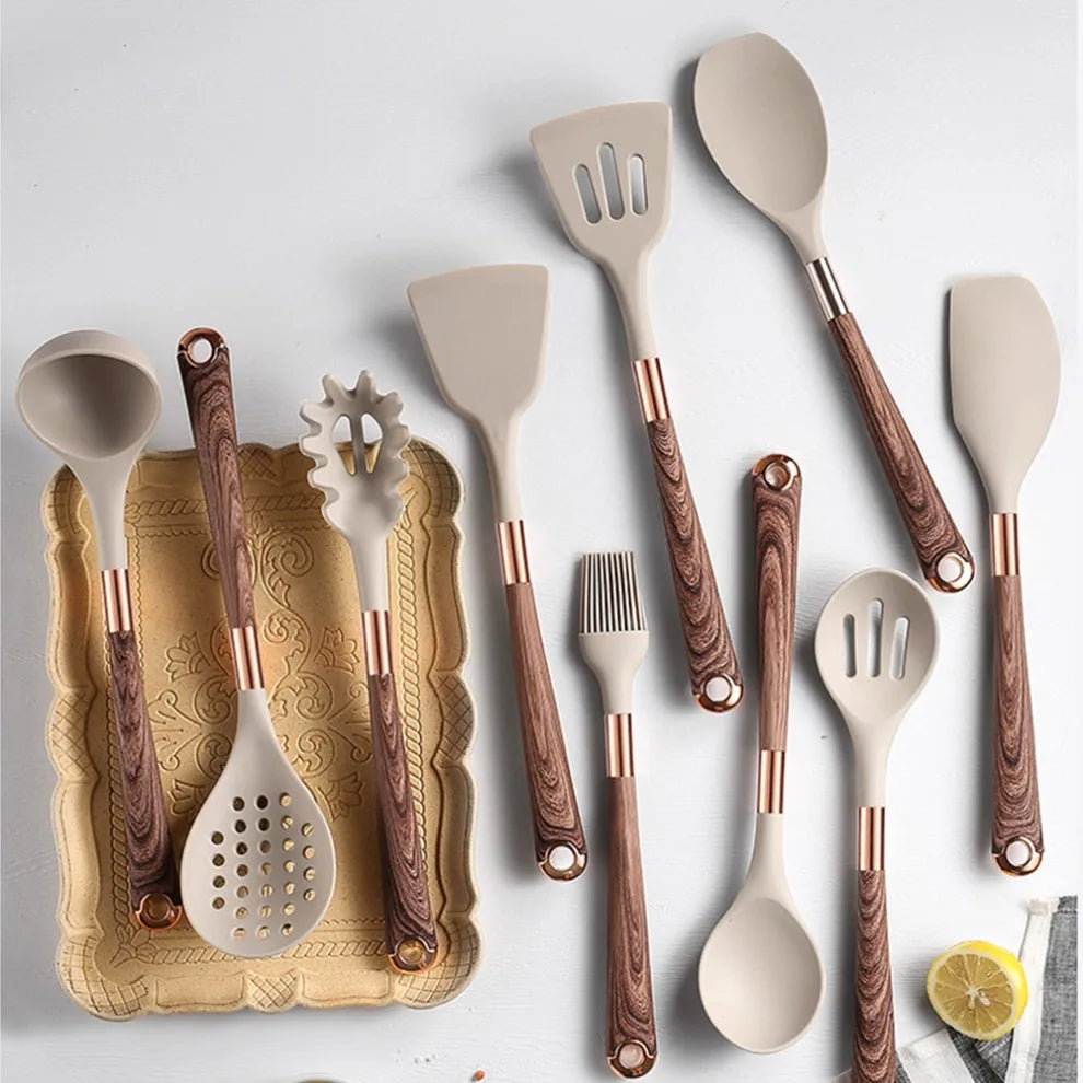Ensemble d'ustensiles de cuisine en silicone luxueux | 13 pièces