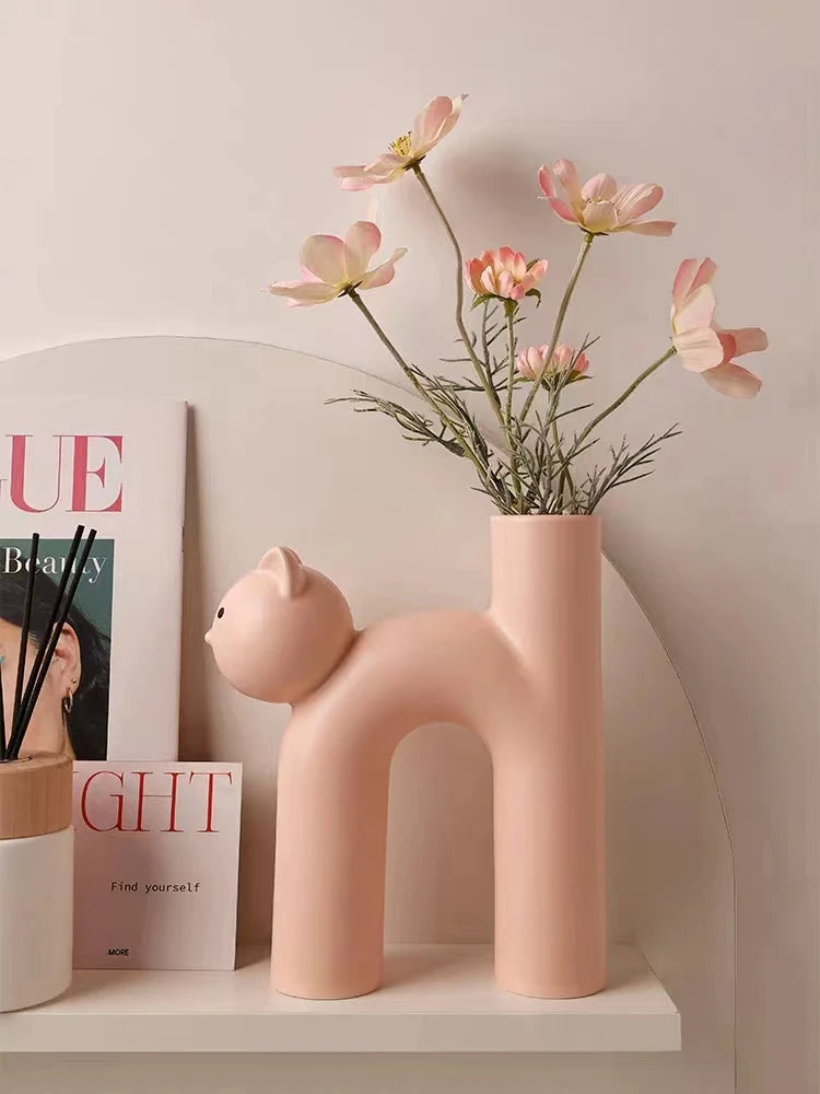 Vase nordique décorative pour chats en céramique