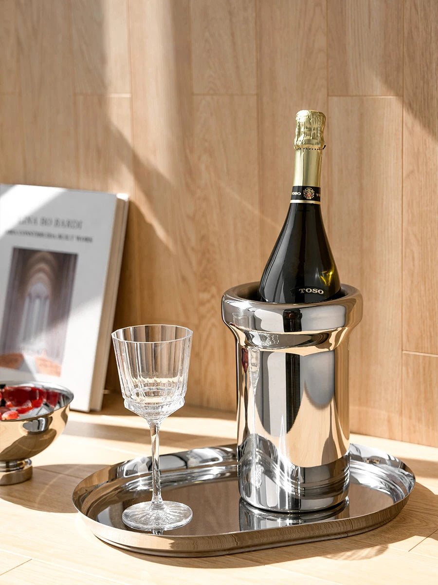 Champagnerkühler aus Edelstahl Elora