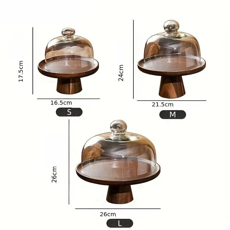 Cake stand with glass lid dome