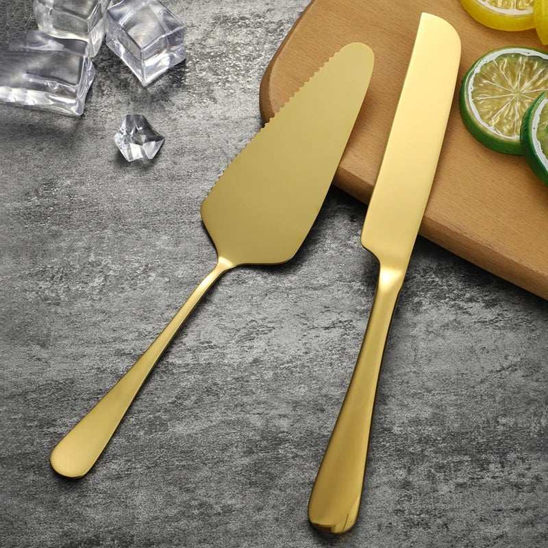 Edelstahl Torten- und Kuchenspatel-Set - 2 Teile