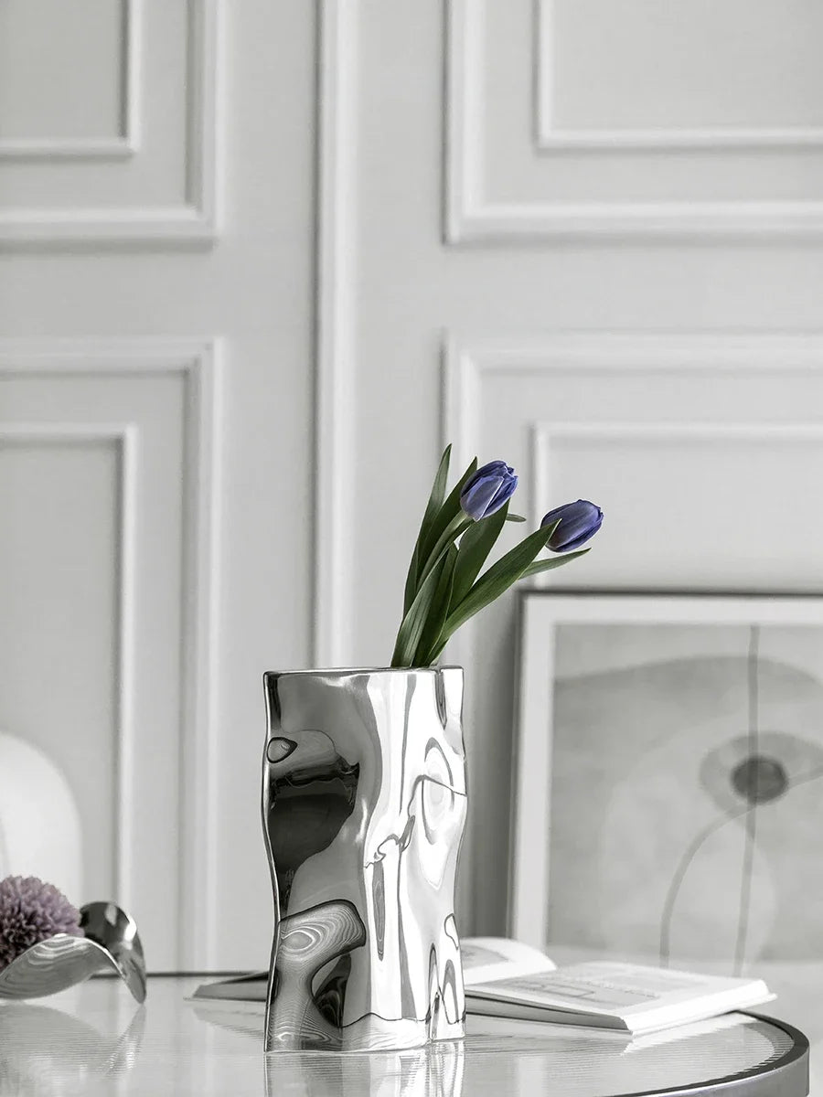 Vase aus Edelstahl Zayra
