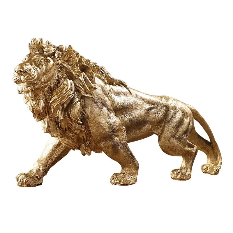 Scultura del leone dorato