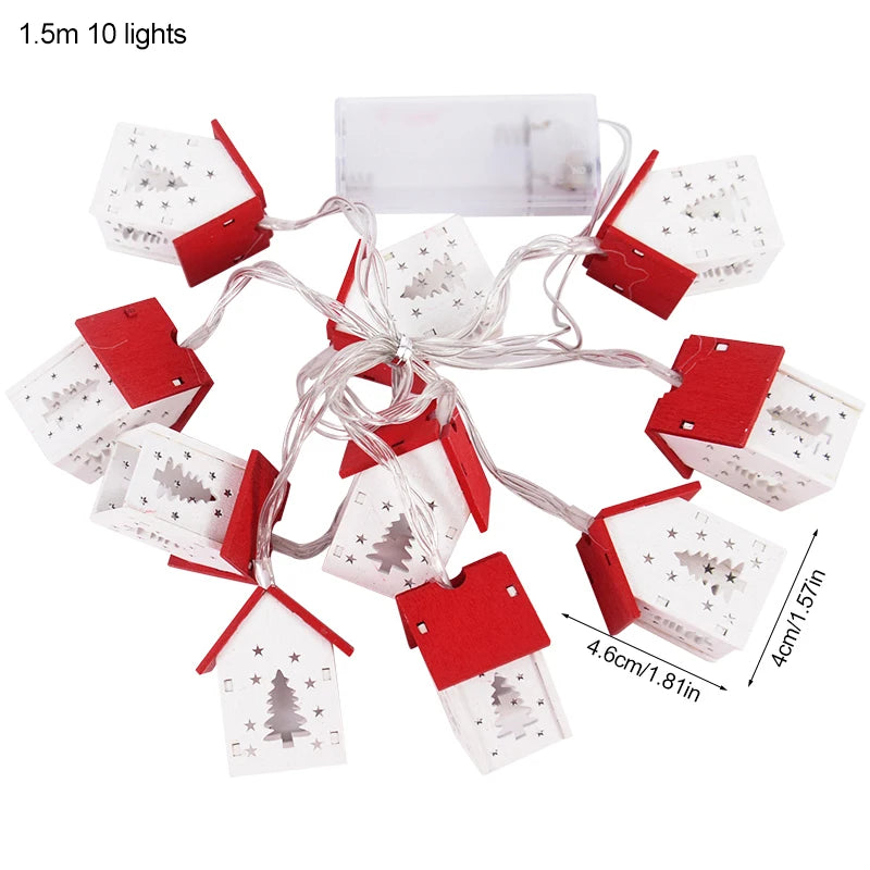 Guirlande lumineuse de petites maisons de Noël festives