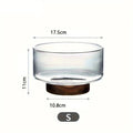 Design glass bowl with wooden base