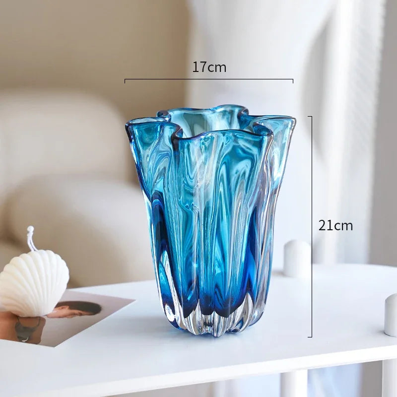 Glass Vase Elegant Wave
