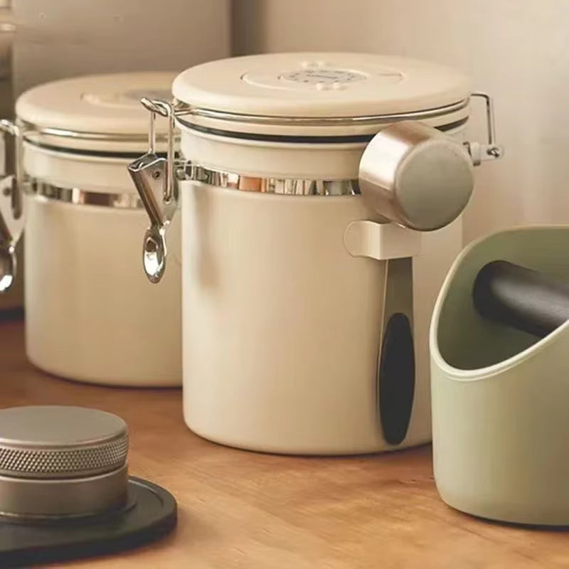 Airtight stainless steel coffee canister set – 3-piece