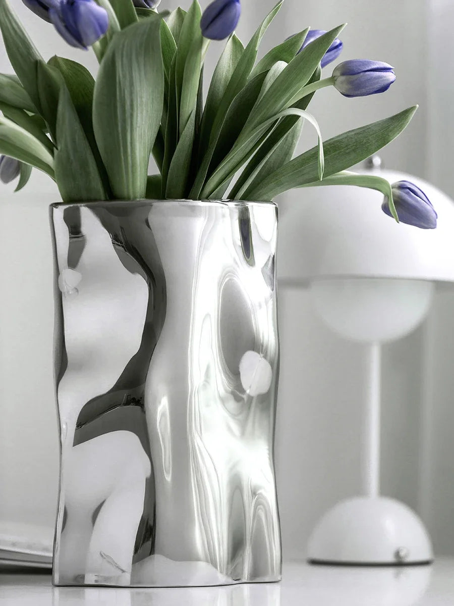 Vase aus Edelstahl Zayra