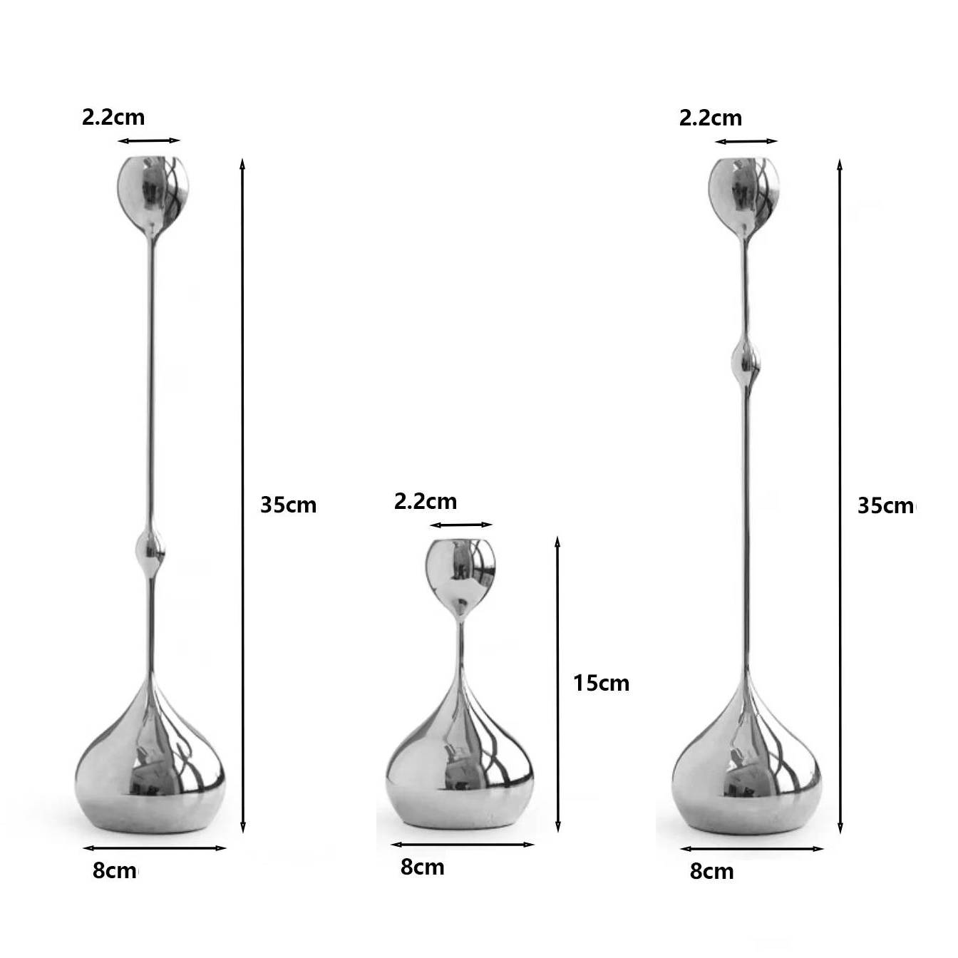 Candle holder made of stainless steel Noor