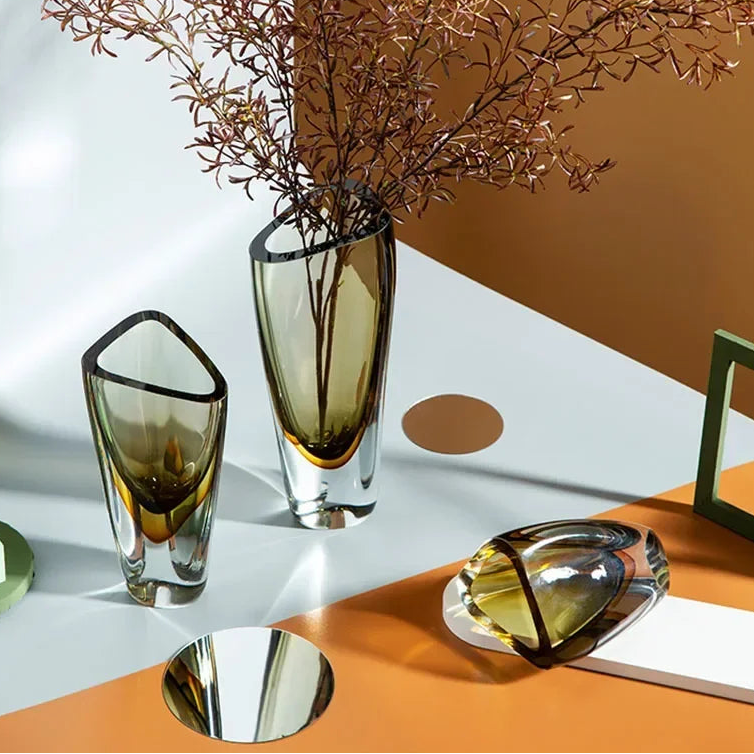 Glasvase Dekorativ Amber Linea