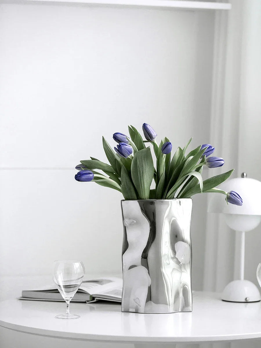 Vase aus Edelstahl Zayra