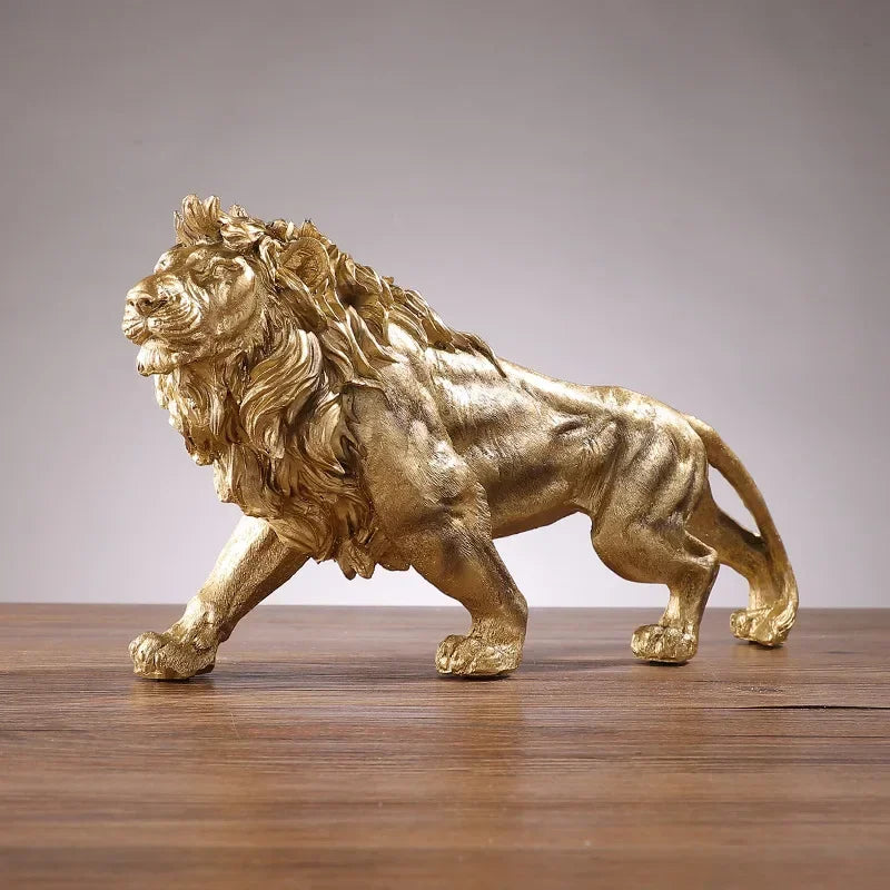 Scultura del leone dorato