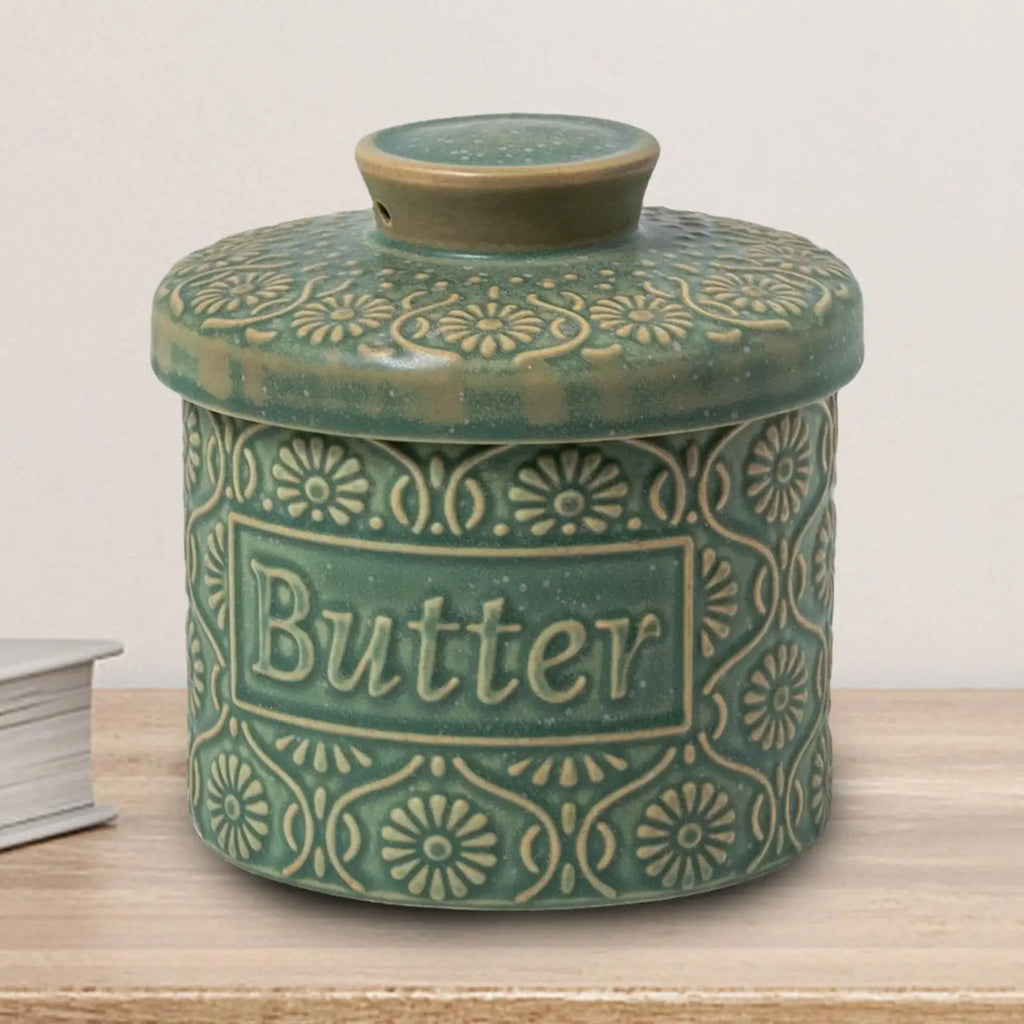 Französische Butterdose Keramik Vintage