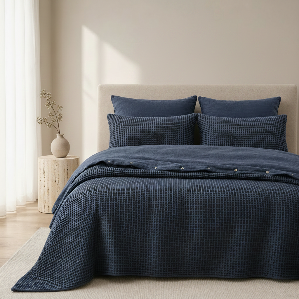bettwaesche-aus-tuerkischer-bio-baumwolle-im-waffeldesign-blau
