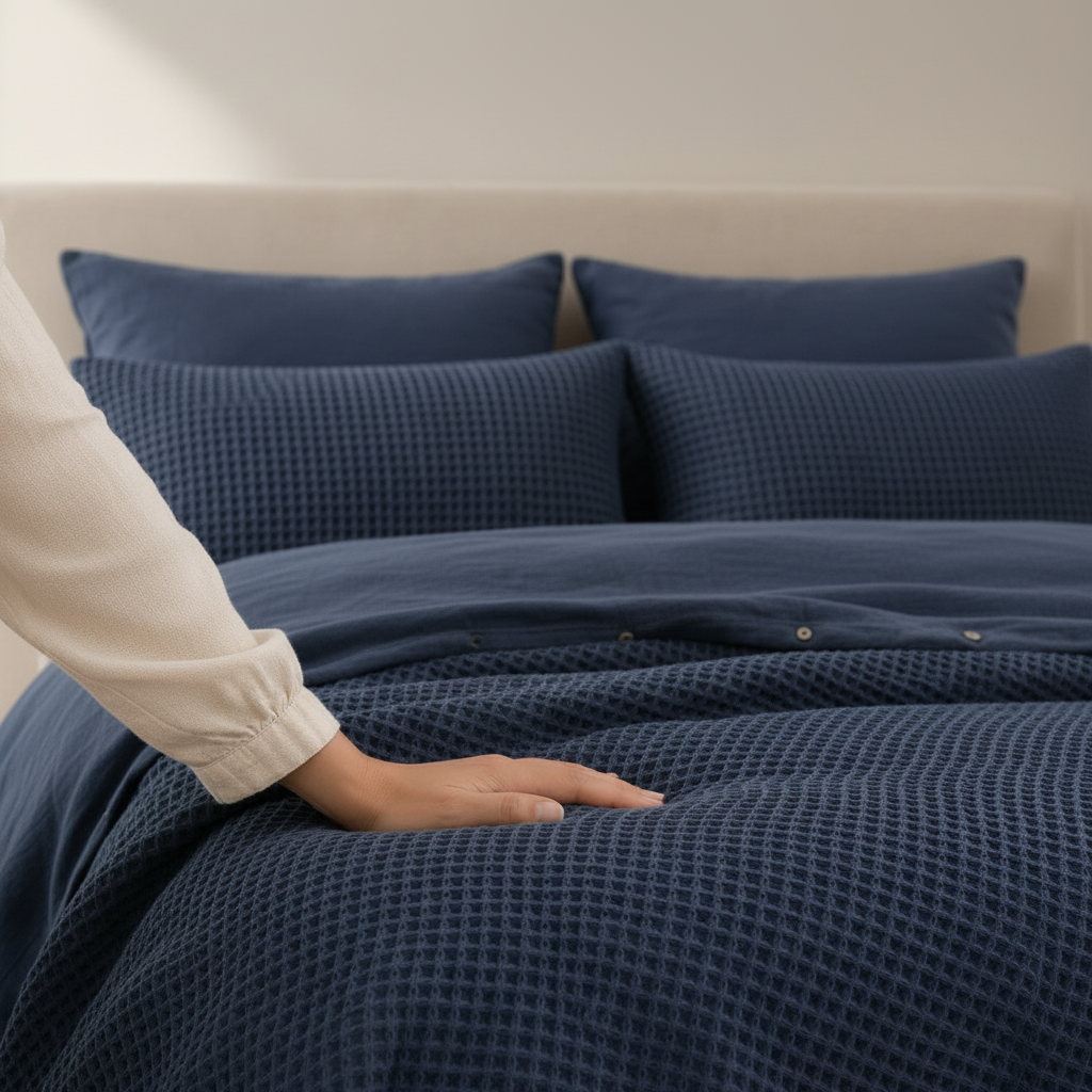 bettwaesche-aus-tuerkischer-bio-baumwolle-im-waffeldesign-blau-1