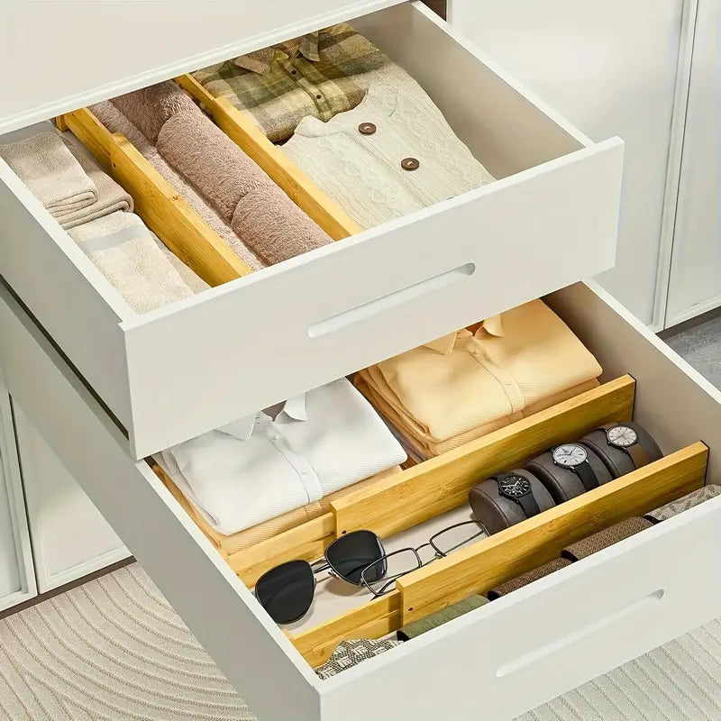 Extendable drawer dividers bamboo collection
