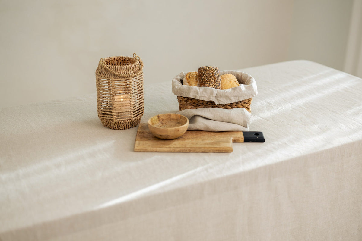 Stonewashed Naturleinen – Stoffdetail