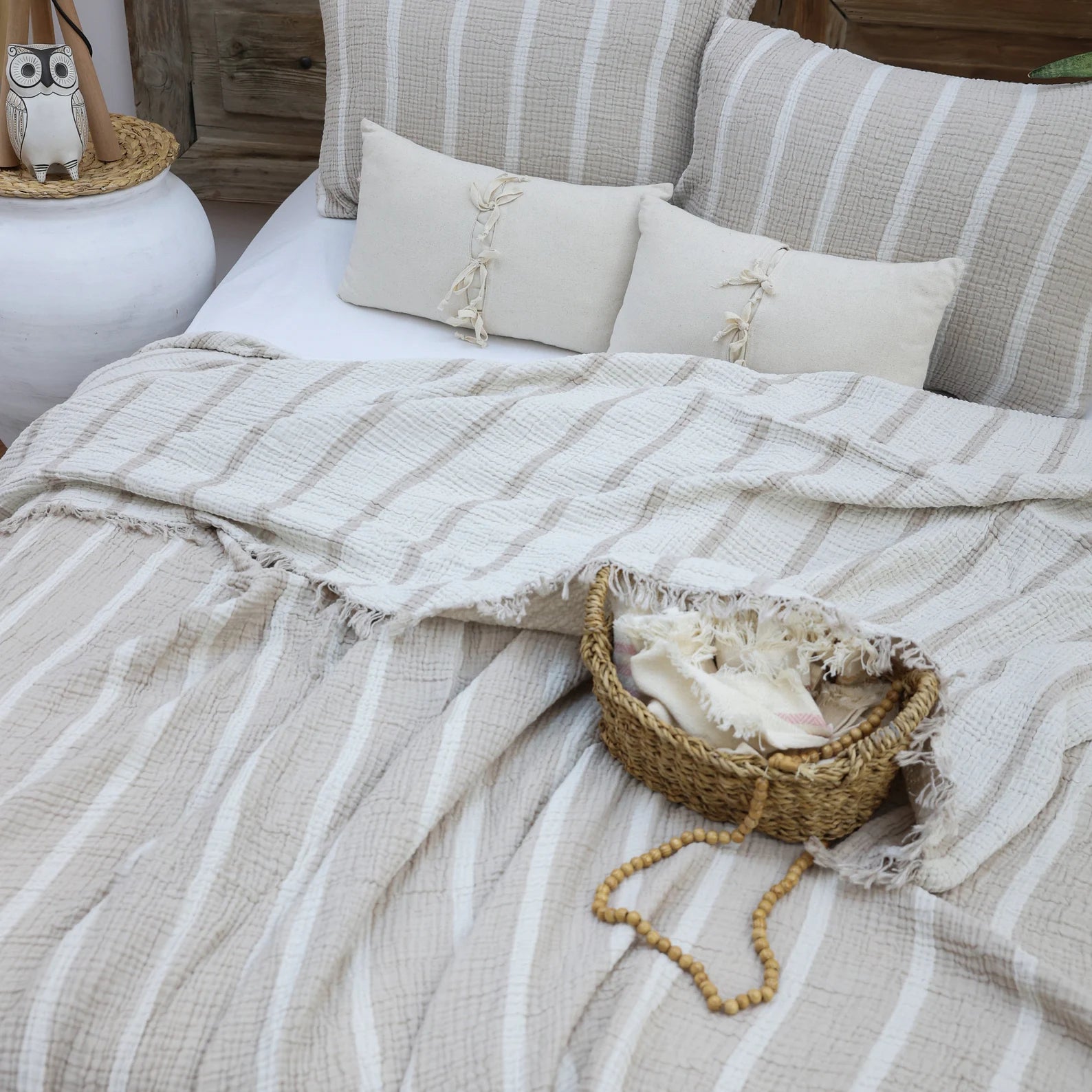 Bedspread set made of 100% Turkish cotton – Muslin, including 2 pillowcases